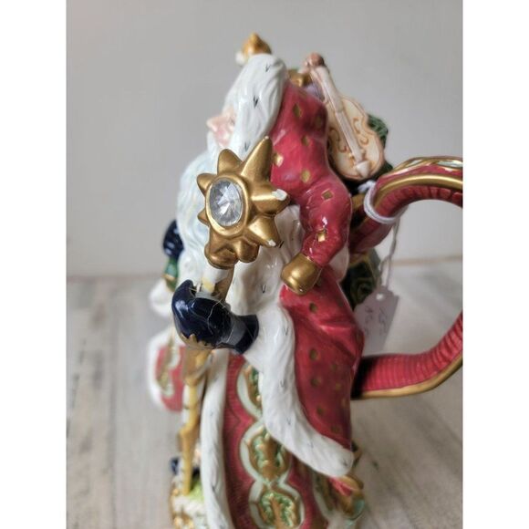 Fitz Floyd classics Florentine AS IS Santa Claus teapot collectible Xmas - Picture 5 of 15